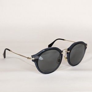 Miu Miu Womens Round Black /Grey Lens Designer Sunglasses SMU51S 49[]23 - 140.